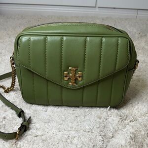 Tory Burch Olive Green Quilted Crossbody Bag